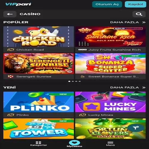 Vippari mobil casino lobisi